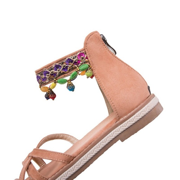 BRAND NEW Low Heels Sandals with Zipper - Picture 7 of 7